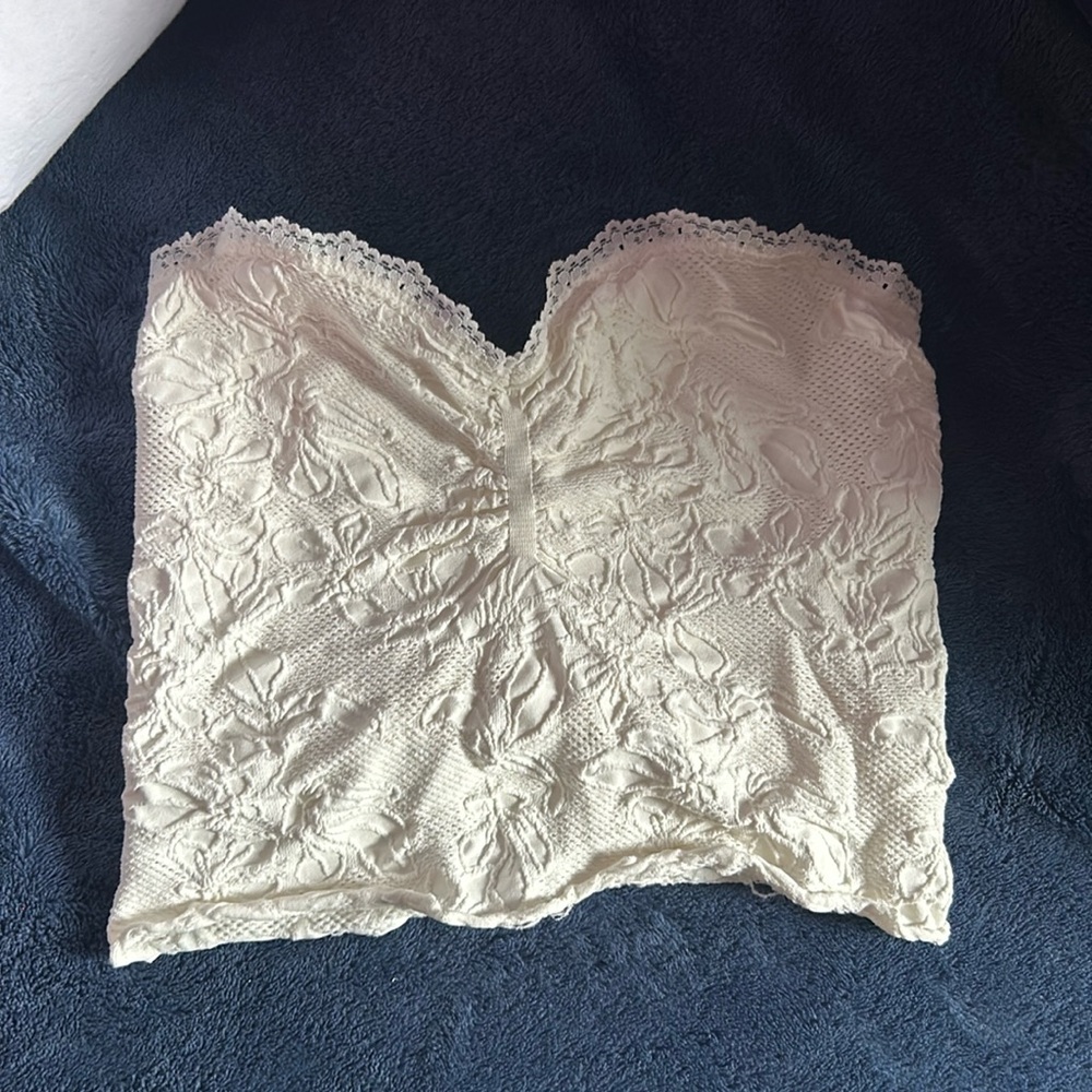XS/S floral white tube top, made by Full Tilt